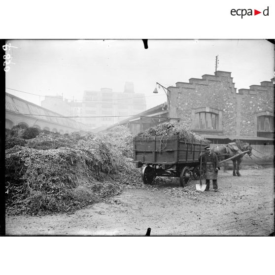 Paris. Usines Panhard et Levassor. 19 avenue d'Ivry (février 1917). L'enlèvement des tournures. [légende d'origine]