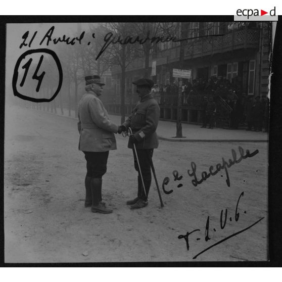 14/ 21 avril [1915]. Gerardmer. Col[onel] Lacapelle. T.S.V.P. [légende d'origine]